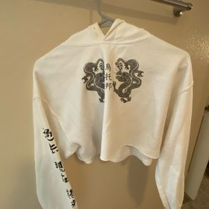 Urban Outfitters White cropped Hoodie